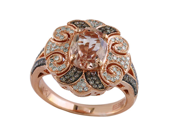 EFFY 14K ROSE GOLD DIAMOND and MULTICOLOR RING