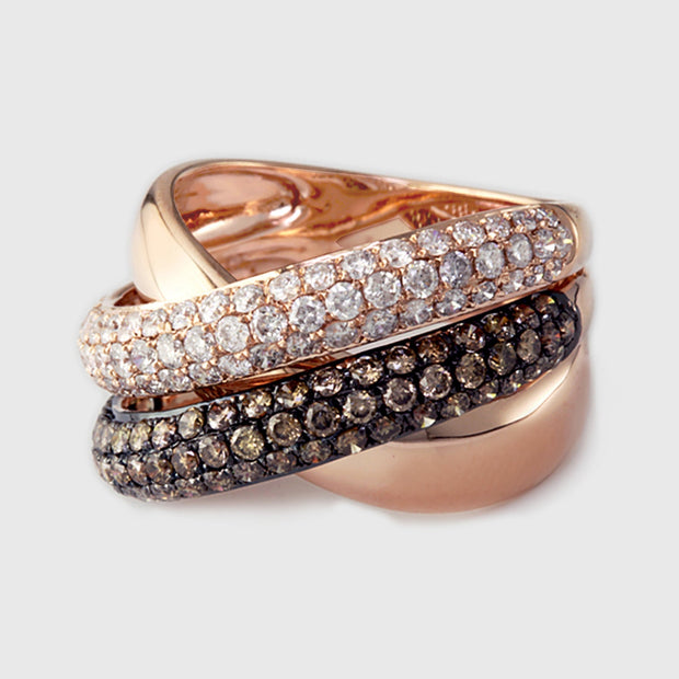 Effy 14K Rose Gold Diamond,Espresso Diamond, Ring