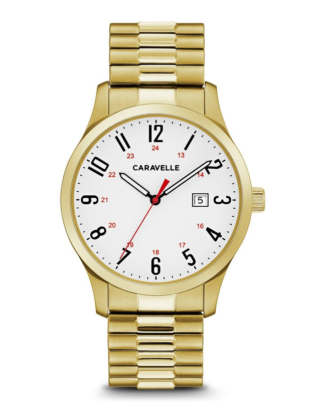 Yellow Stainless Steel Dress Caravelle Men's Watch