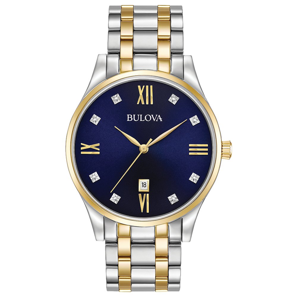 BULOVA 腕時計 Sutton ダイヤモンド 日本未発売 ブルー文字盤 Amazon.com: Bulova Men's Classic Sutton 3-Hand Calendar Date