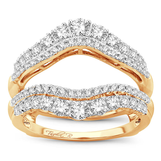 0.32ctw Diamond Blue Sapphire Ring Guard 14k Yellow Gold Size 6.75 Wed –  Jewelryauthority
