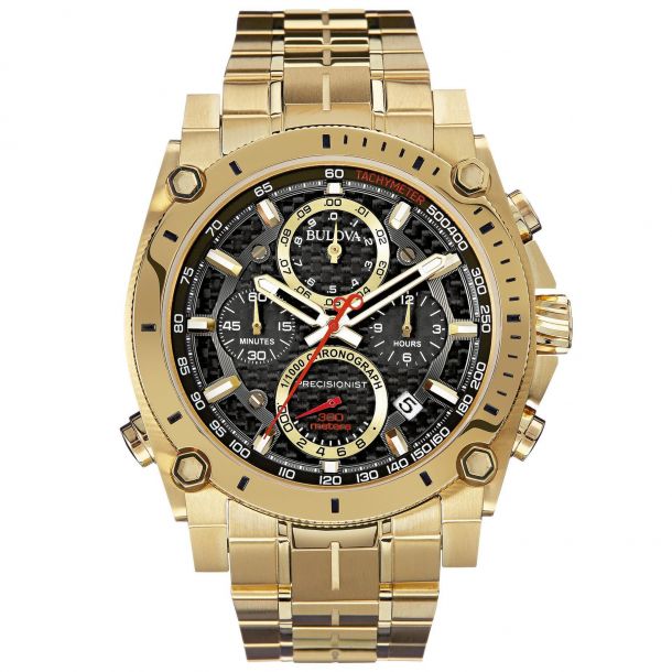 Men's Bulova Precisionist Gold Tone Bracelet Watch 97B138
