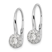 14K White Gold Lab Grown Diamond Leverback Drop Earrings