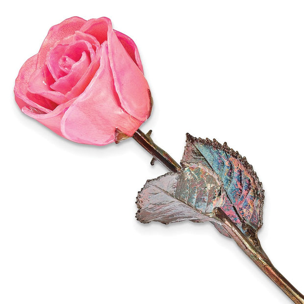 Lacquer Dipped Copper Trim Pink Rose