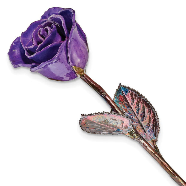 Lacquer Dipped Copper Trim Purple Rose