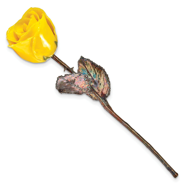 Lacquer Dipped Copper Trim Yellow Rose