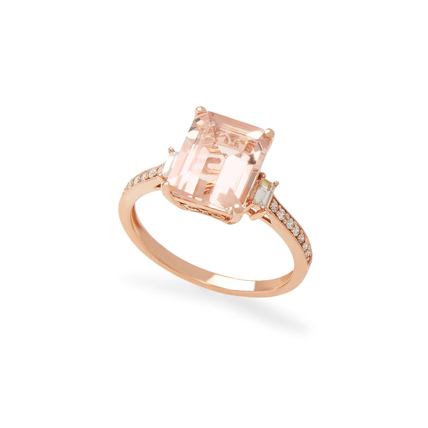 Effy 14K Rose Gold Diamond, Morganite Ring
