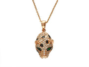 EFFY 14K ROSE GOLD DIAMOND,ESPRESSO DIAMOND,NATURAL EMERALD PENDANT