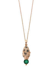 Effy 14K Rose Gold Diamond,Espresso Diamond,Natural Emerald Pendant