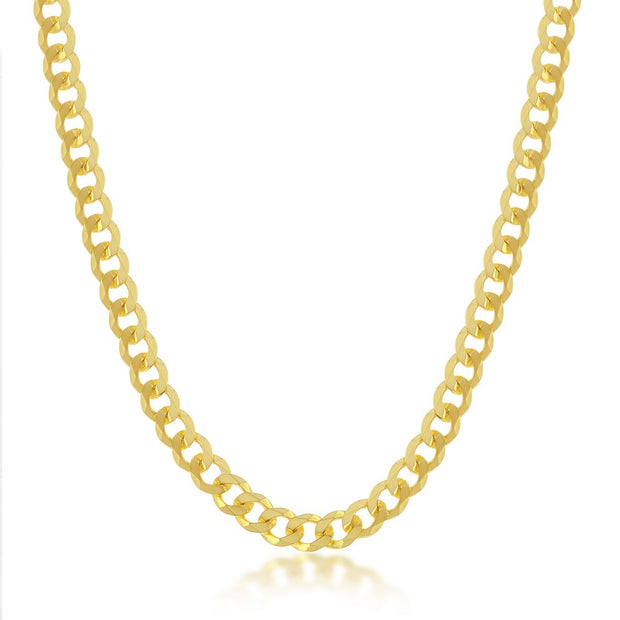 Sterling Silver 4.5mm Cuban Chain - Gold Plated