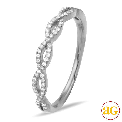 14KW 0.20CTW DIAMOND TWISTED DESIGN STACKABLE BAND