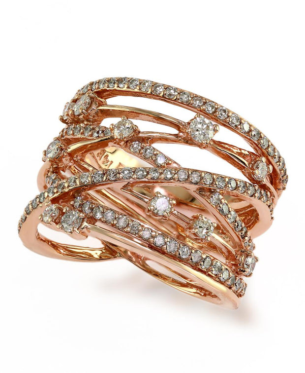 EFFY 14K ROSE GOLD DIAMOND RING