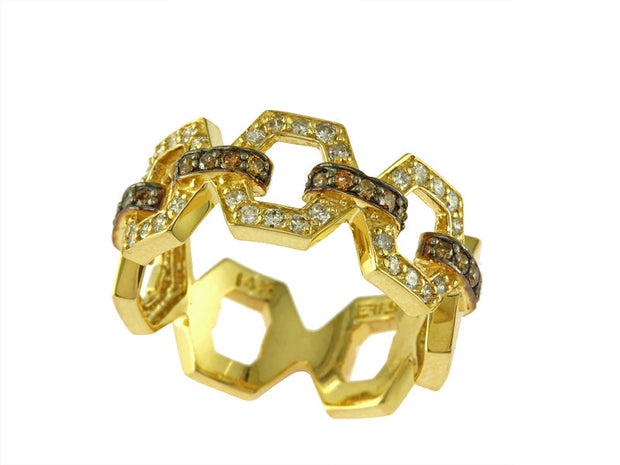 EFFY 14K YELLOW GOLD DIAMOND,ESPRESSO DIAMOND, RING