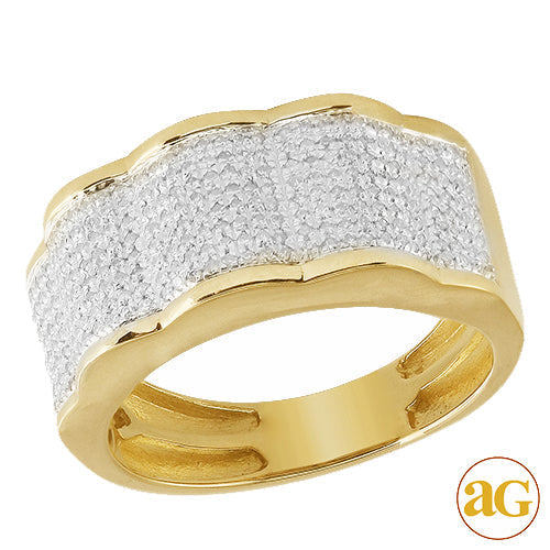 10KY 0.75CTW MICROPAVE DIA MENS RING