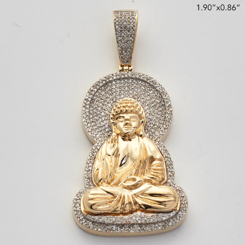 10KY 0.75CTW DIAMOND SITTING BUDDHA PENDANT