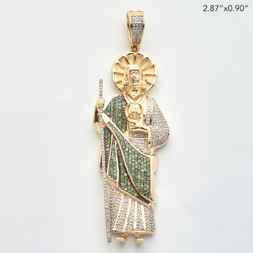 10KY 1.50CTW GREEN AND WHITE DIAMOND ST. JUDE