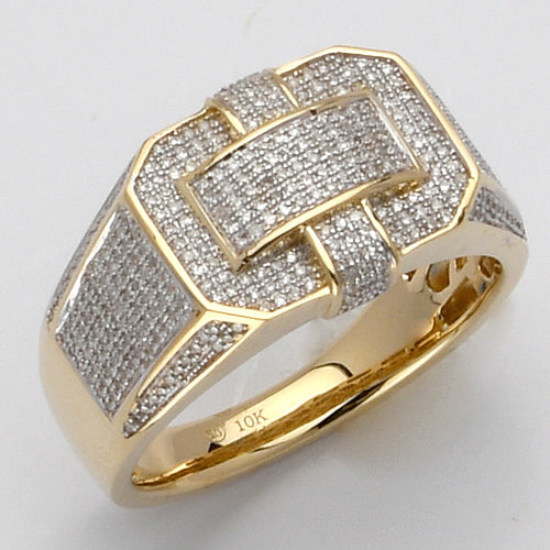 10KY 0.60CTW MICROPAVE DIAMOND MENS RING