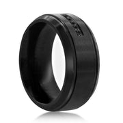 Stainless Steel Black CZ Band Ring