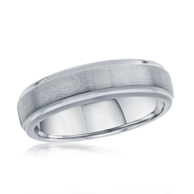 Brushed & Polished 6mm Tungsten Ring