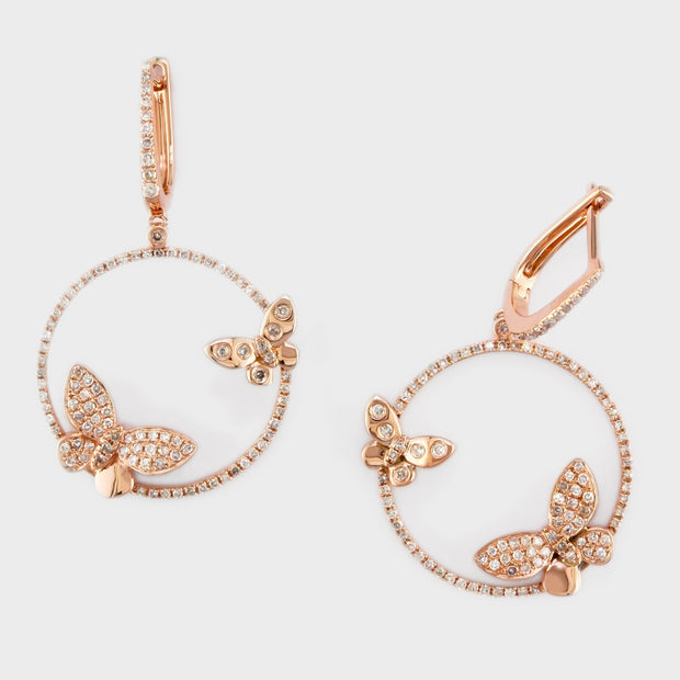 Effy 14K Rose Gold Diamond Earrings