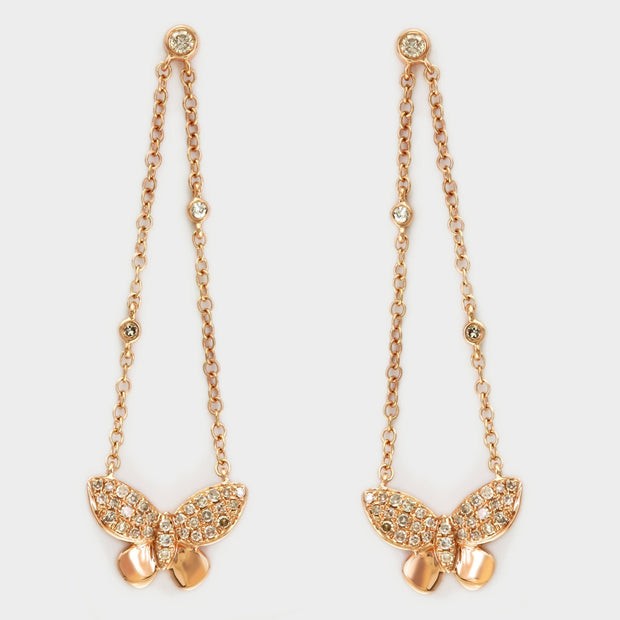 Effy 14K Rose Gold Diamond Earrings