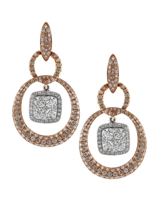 Effy 14K White and Rose Gold Diamond Earrings