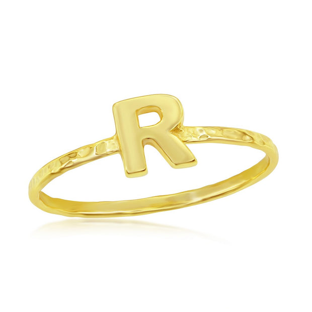 Classy Solid 14K Gold R Letter Name Initial Signet Ring Mens Women a True  Beauty - Etsy