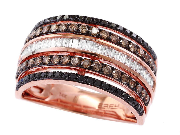 EFFY 14K ROSE GOLD DIAMOND,BLACK DIAMOND,ESPRESSO DIAMOND, RING