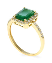 Effy 14K Yellow Gold Diamond, Natural Emerald Ring