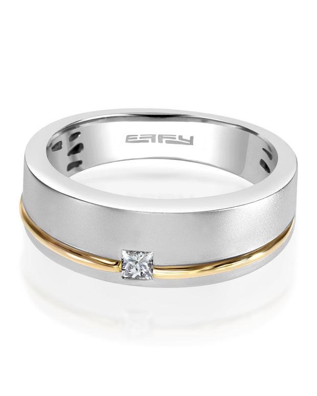 Effy 14K White and Yellow Gold Diamond Ring