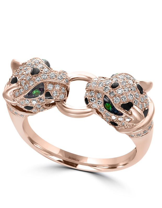 Effy 14K Rose Gold Diamond,Tsavorite Ring
