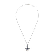 Effy 14K White Gold Diamond, Black Diamond, Natural Sapphire Pendant