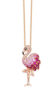 Effy 14K Rose Gold Diamond, Black Diamond, Pink Sapphire, Natural Ruby Pendant