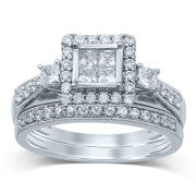 14 Karat White Channel Set Bridal Diamond Engagement Rings